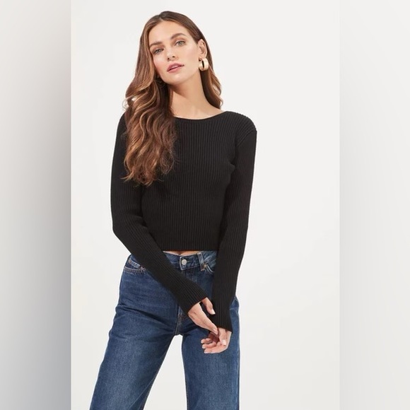 Revolve - ASTR The Label Elson Sweater Black size M - Picture 4 of 9